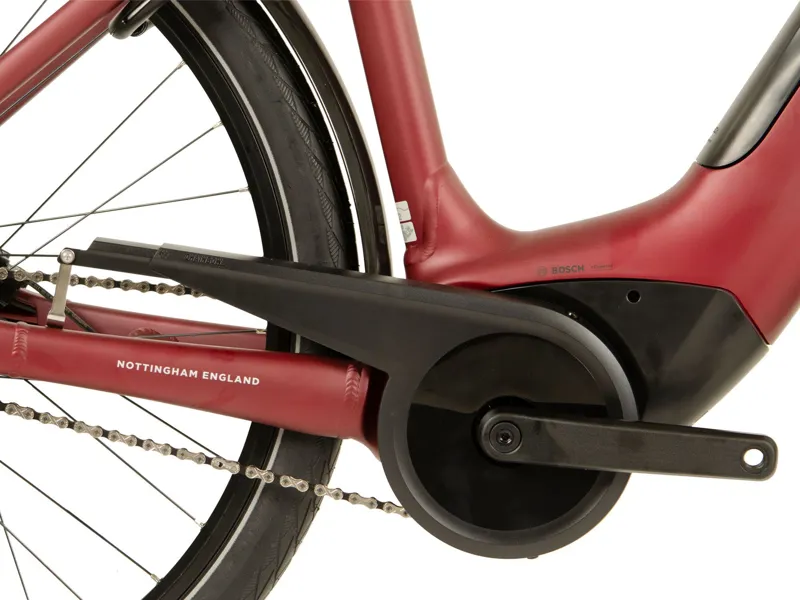 2022 Raleigh Motus Tour Lowstep Hub Gear Electric Bike in Red-3